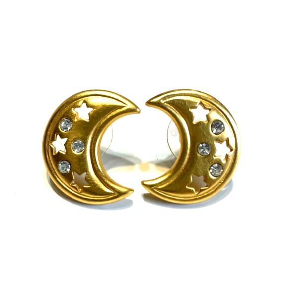 Unbranded Jewelry - Celestial Moon Earrings Gold Tone Witchy Stevie Horoscope Astronomy Astrological